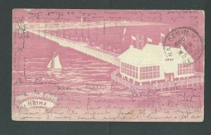 1902 Post Card Atlantic City NJ Pier Home Of Heinz Pickles Embossed Private----