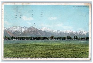 1918 The Wasatch Range From The Jordan Valley Utah UT Phostint Postcard