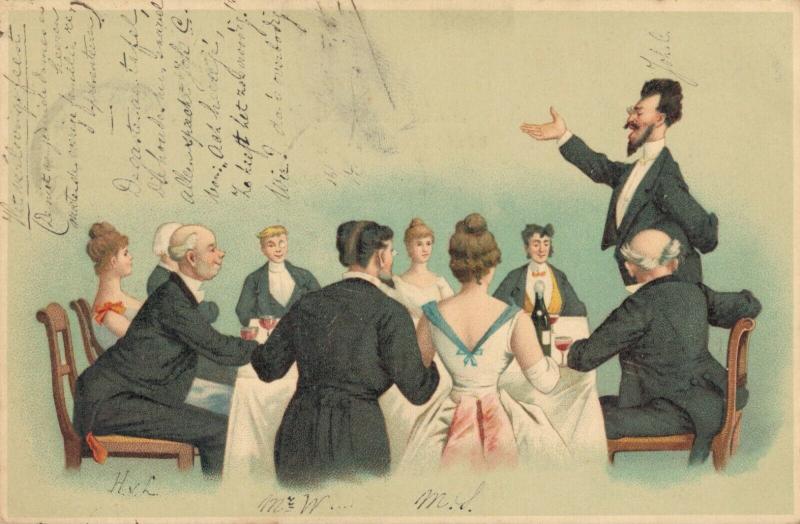 Happy New Year - vintage postcard Diner 02.52