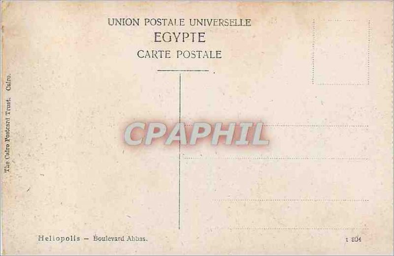 Old Postcard Heliopolis Boulevard Abbas