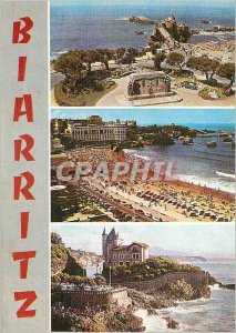 Modern Postcard Biarritz (Pyr Atlantiques) up and down The Rock of the Virgin...