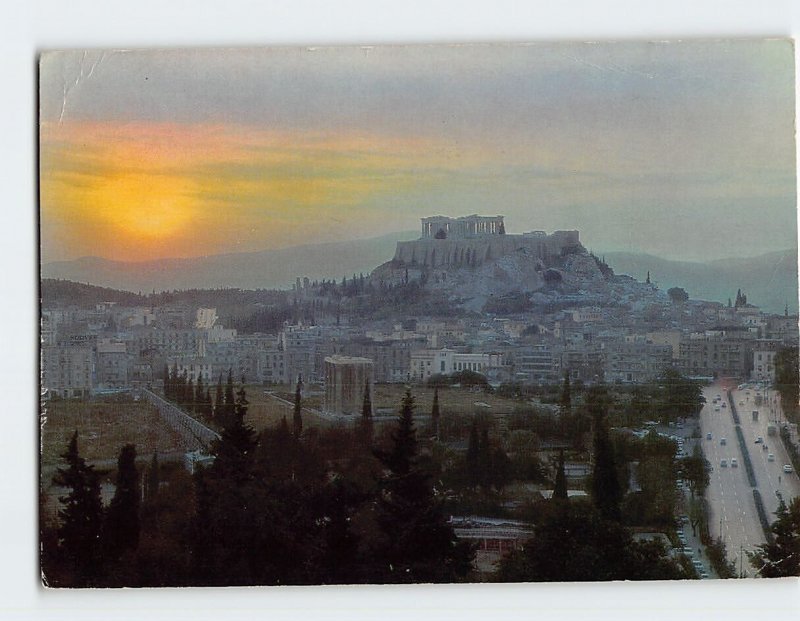 Postcard Sunset in Acropolis, Athens, Greece