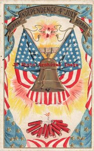 July 4th, Selmar Bayer No 258, Liberty Bell, Flags, Firecrackers