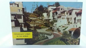 Vintage Postcard Crookedest Street in the World Lombard Street San Francisco  