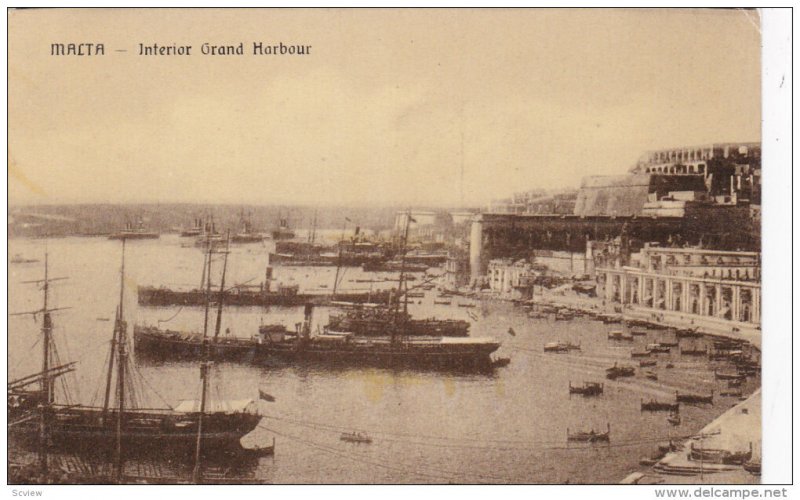 MALTA, 1900-1910´s; Interior Grand Harbour
