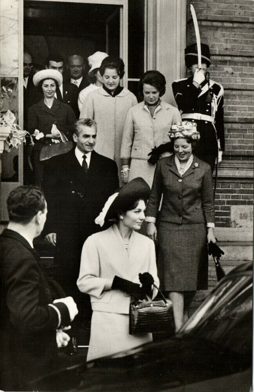 iran persia, Shah Mohammad Reza Pahlavi and Queen Farah Diba 1962 RPPC Postcard