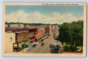 Austin Minnesota Postcard Main Street Looking North Road c1940 Vintage Antique