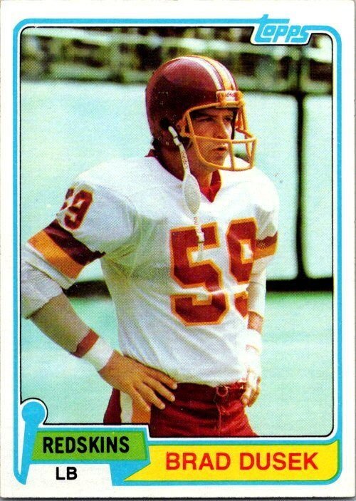 1981 Topps Football Card Brad Dusek Washington Redskins sk60444