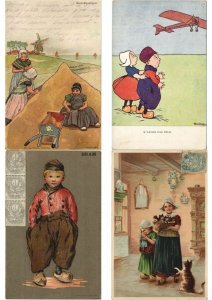 ARTIST SIGNED DUTCH FOLKLORE Mostly LITHO Pre-1930 400 Vintage Postcards (L3153)