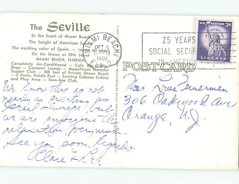 Pre-1980 SEVILLE HOTEL Miami Beach Florida FL W5708