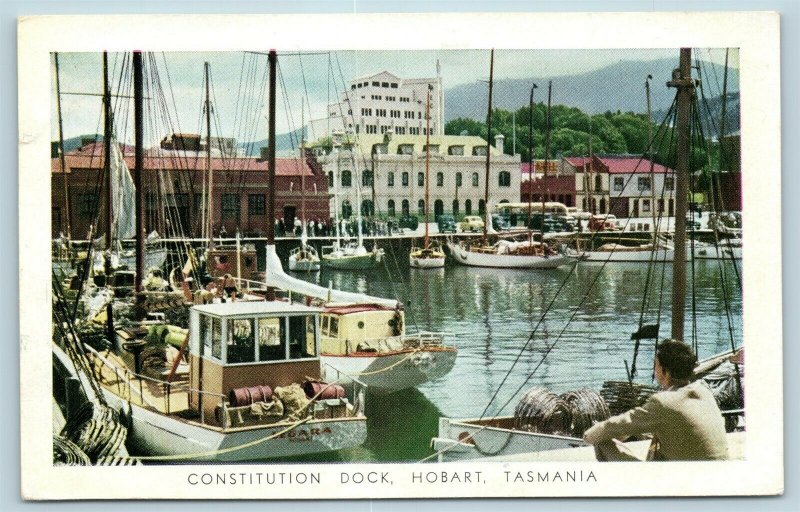 Postcard Tasmania Hobart Constitution Dock Dear Doctor Sodium Pentothal 1958 AD6