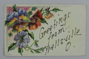 Floral Greeting Card - Greetings from Mellsville - Vintage Postcard