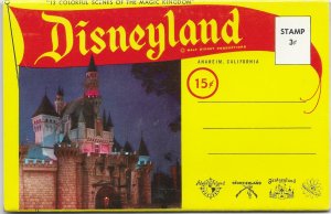 US Disneyland - CA. Postcard Souvenir Folder unused.  12 pictures - 1940's