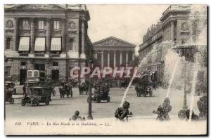 Paris Old Postcard Royal Street and Madeleine Automotive