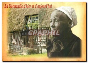 Postcard Modern and peasant Chaumiere Normande