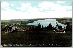 Vtg Niagara Falls Queenston Ontario River from Brock's Monument 1910s Postcard