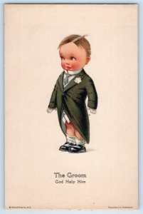 c1910's Little Boy The Groom God Help Him Twelvetrees Unposted Antique Postcard