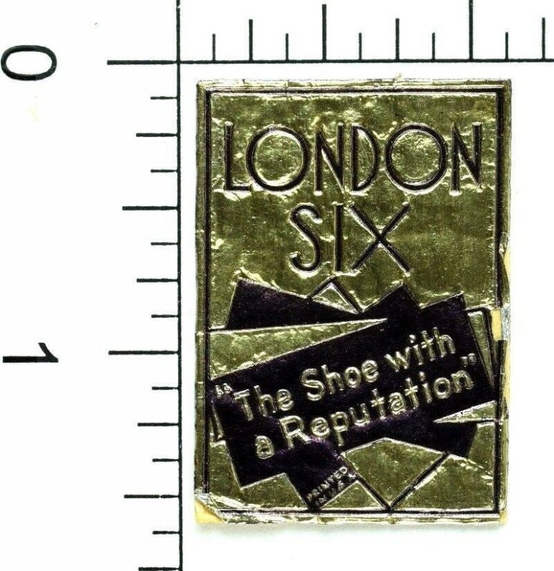 Original 1890-1910 London Six Shoe Label Victoria Era F50