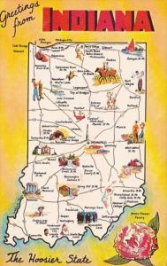 Greetings From Indiana With Map