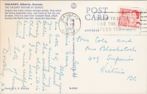 Calgary Alberta Skyline Bow River 1960s Bininda Postcard E82 