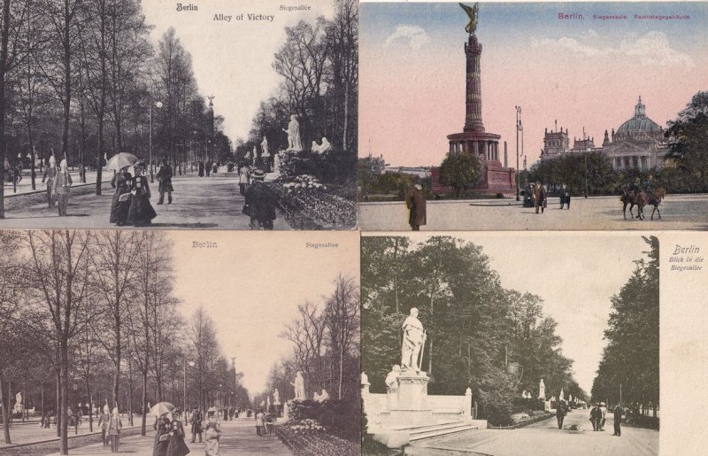 Berlin Siegessäule Of 4x Victory Monument Statue Alley Old Postcard s