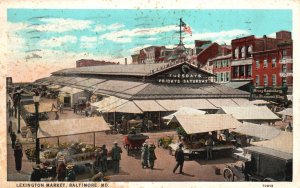 Vintage Postcard 1930 Historic Lexington Market Downtown Baltimore Maryland  MD