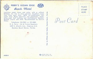 Perry's Ocean Edge Beach Motel, S Atlantic Avenue Daytona Beach FL Postcard H26