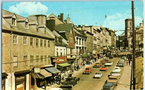 Aerial View Postcard Rue de la Fabrique Quebec Canada postmarked 1977