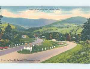 Linen ROAD ENTERING TOWN Petersburg - Troy New York NY AD4410