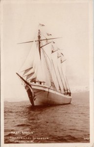 Schooner 'Mabel Brown' Ship Sailing Launched in British Columbia RP Postcard H58