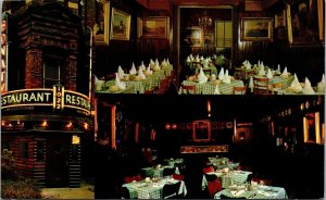 Vtg Washington DC Bonat's French American Restaurant Multi View 1950s Postcard