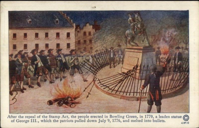 1914 New York History Tercentenary Postcard #9 REPEAL OF THE STAMP ACT 