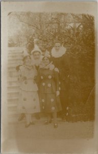 RPPC People Dressed as Clowns Costumes Nice Carnival 1913 Postcard A29