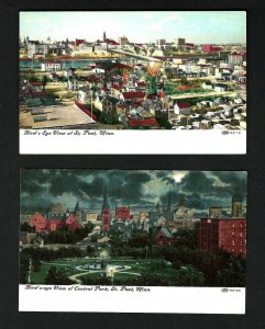 M32 Minn. St Paul, (2 Pcs. ) Bird's Eye View Central Park Day & Night Unused