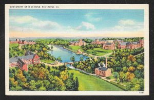 Birds-Eye View University of Richmond VA Unused c1930s