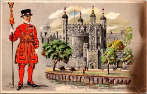England London Tower Of London and Yeoman Warder 1951 Tucks