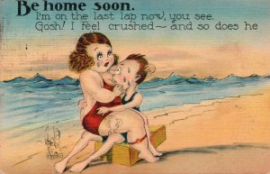 11109 Be Home Soon from the Beach' - Comic Postcard