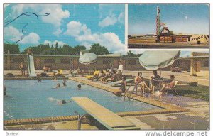 People enjoying the pool and the luxurious room features at Sands Inn, 40-60s