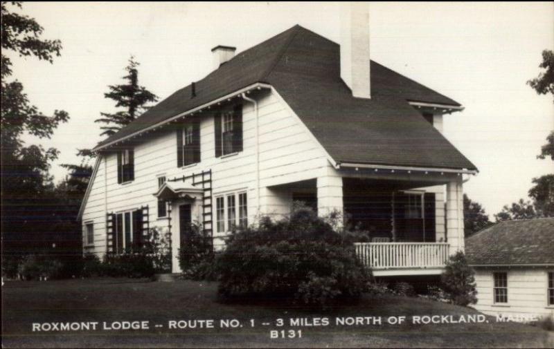 North of Rockland ME Roxmont Lodge Real Photo Postcard