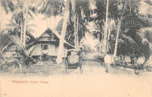 Singapore Native Village Street Scene Vintage Postcard AA69860