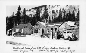 Empire CO Ski Lodge Mobil Gas Station Old Car Tow Truck Wrecker RPPC