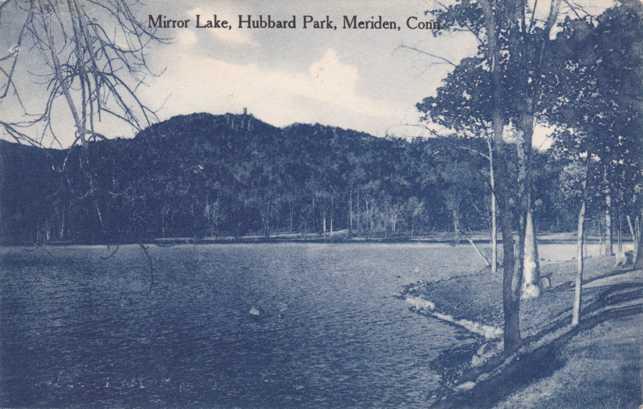 Mirror Lake in Hubbard Park - Meriden CT, Connecticut - pm 1911 - DB