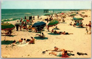 Enjoying The Sun And Beach Cape Cod Massachusetts Crowds Bathing Beach Postcard