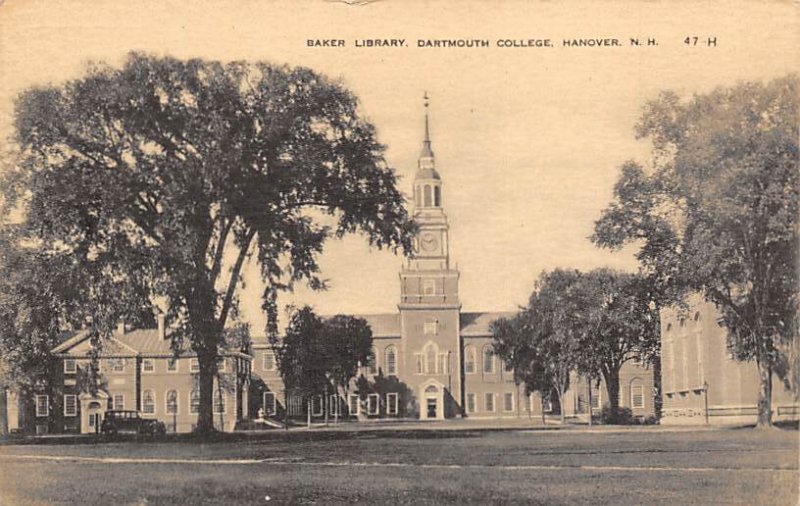 Baker Library Dartmouth College Hanover, New Hampshire USA View Postcard Back...