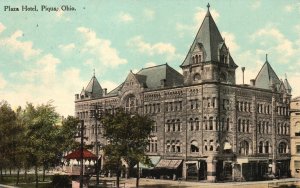 Vintage Postcard 1910's Fort Piqua Plaza Historic Hotel Building Piqua Ohio OH