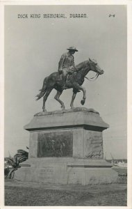 South Africa Durban Dick King Memorial equestrian statue real photo postcard