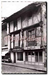 Postcard Old Ste Foy La Grande Old Houses Wood Aculpte