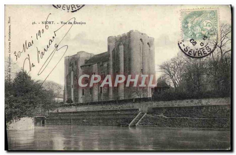 Old Postcard Niort dungeon View