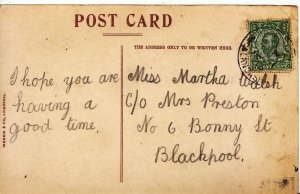 Family History Postcard - Walsh - Bonny Street - Blackpool - Ref 1270A