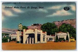 c1940 Colonial Motor Court Exterior Building St. George Utah UT Vintage Postcard